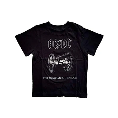 Imagen de AC/DC Camiseta del Niño About To Rock Band Logo Oficial Negro 12 Months 5 Yrs Size 3 Years