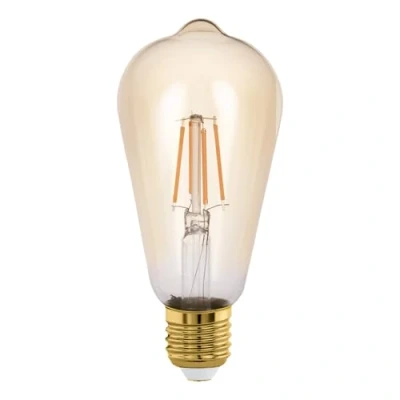 Imagen de Eglo connect.z Smart Home Set, bombilla LED E27, ST64, y detector de movimiento, ZigBee, control por app, vintage ámbar, 500 lúmenes, 5,5 vatios, blanco cálido
