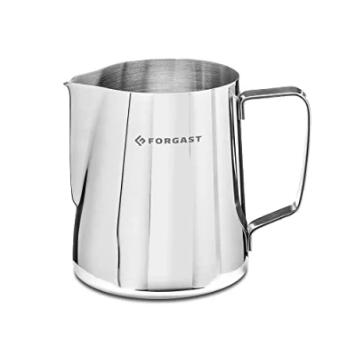 Imagen de Forgast Jarra de Leche Acero Inoxidable Capacidad 600 ml para Espumar Pulida Alto Brillo Barista Leche, Cappuccino, Espresso, Latte Art, Macchiato