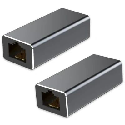 Imagen de vgggrd 2 Pack Adaptador RJ45 Hembra a Hembra, Conexión de Cable Ethernet Modular Apantallado para Cat7/Cat6a/Cat6/Cat5e
