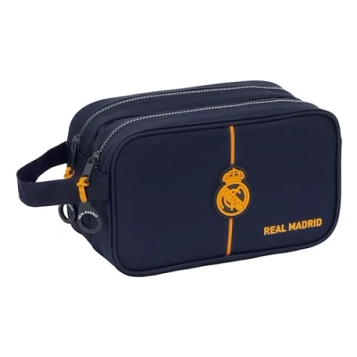 Imagen de Safta Real Madrid 2ª EQUIPACIÓN 24/25 Neceser Escolar Infantil Grande, Infantil, Adaptable a Carro, Ideal para Niños de 5 14 Años, Cómodo y Versátil, 26x12.5x15 cm, Color Azul Marino