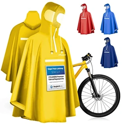 Imagen de CYCLEHERO poncho de lluvia para bicicleta, impermeable, muy bueno, con reflectores y ventana visión, como mujer, hombre,