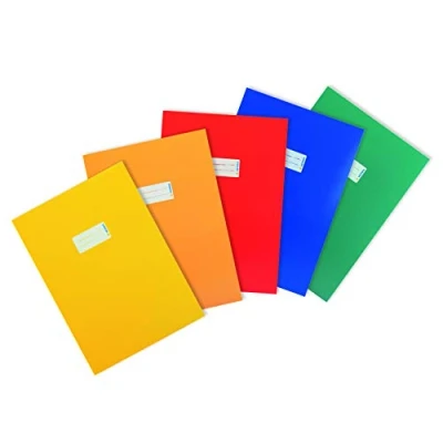 Imagen de HERMA 20227 Sobres A4 de cartón, surtido 5 unidades, fundas para cuadernos con campo rotulación papel estable y extrafuerte, juego escolares, colores