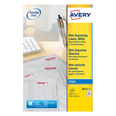 Imagen de Avery España Dennison J8551 25 Etiquetas adhesivas para impresoras (25 hojas) transparentes