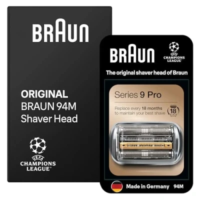 Imagen de Braun Series 9 Cabezal De Recambio 94M Plata Para Afeitadora Eléctrica, Compatible Con Las Afeitadoras