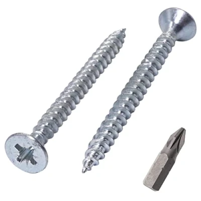 Imagen de SKIR&#039;CO Paquete de 100 tornillos acero chapado en zinc 4,5 x 50 mm, cabeza avellanada Pozidriv, aglomerado, PZ totalmente roscado (100, mm)