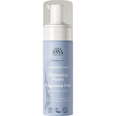 Imagen de Urtekram Espuma de limpieza sin fragancia con aloe vera humectante para piel sensible. Find Balance: vegana y natural, 150 ml