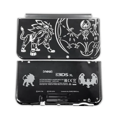 Imagen de New3DSXL Cubierta exterior de carcasa repuesto para sol/luna, nuevas consolas juegos mano 3DS 3DSXL New3DS XL LL, extra DIY PKM Limited Edition Top/Bottom A E Face Plates Accessories