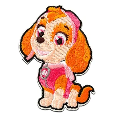Imagen de Parches Paw Patrol PATRULLA CANINA Skye rosa 7x4,9cm Spin Master termoadhesivos bordados aplique para ropa