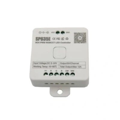 Imagen de Boarda SP635E controlador LED RGB CCT, SPI 6 en 1 compatible con FCOB CCT/tira blanca dual DC5V 24V, funciona modo de música control 2.4G/APP (controlador SP635E)