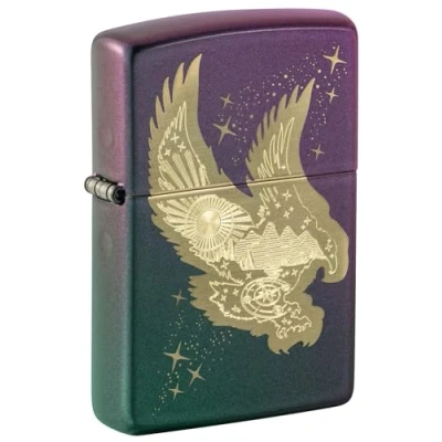 Imagen de ZIPPO Eagle Design Laser Rotary Combo Iridescent Mechero de tormenta, Recargable, en Caja Regalo