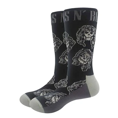 Imagen de Guns N&#039; Roses Calcetines Calavera para Adultos Unisex (40,5 EU, 45,5 EU) (Negro, Gris)