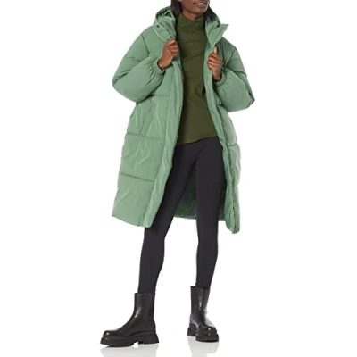 Imagen de Amazon Essentials Chaqueta Acolchada Larga y Oversize (Disponible en Talla Grande) Mujer, Verde Salvia, XXL