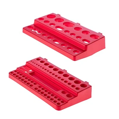 Imagen de KADAX Portaherramientas, estante de pared, soporte para herramientas plástico PP, sistema almacenamiento pared perforada, garaje, taller (2 cortos)