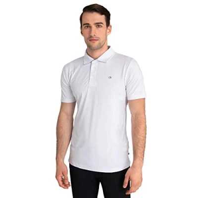 Imagen de Calvin Klein Hombre Breeze Moisture Wicking Lightweight Polo Blanco S