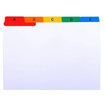 Imagen de Exacompta Ref. 13997E caja de 10 separadores para enchufes, impresos la a Z, tarjeta blanca, 160 g, 25 compartimentos, A6, color blanco