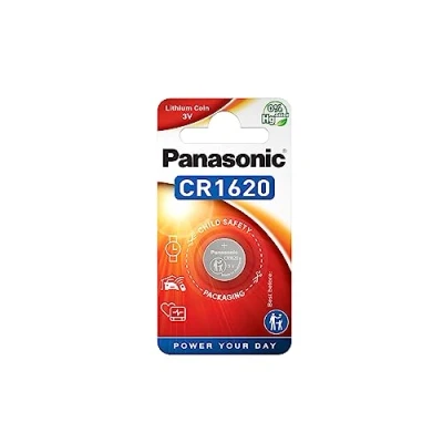 Imagen de Panasonic CR1620 Pila botón de litio no recargable, 3V, 75 mAh, Paquete 1 unidad