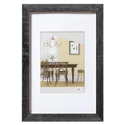 Imagen de walther design EFX040D Marco de madera Fiorito Cristal artístico, 30x40 cm, gris oscuro