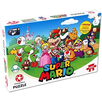 Imagen de Top Trumps Rompecabezas Super Mario and Friends Puzzle 500 Piezas Juguetes para niños 10+ años y Todos los Fans de Las Aventuras, Jugar Solo o en compañía, Incluye póster