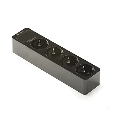 Imagen de FAMATEL Regleta de 4 tomas Sin Cable Hasta 3680W 16A 250V Protección Infantil Orientación a 45o Evita consumos fantasma Negro