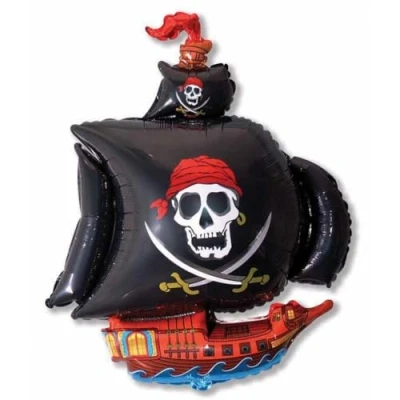 Imagen de ALMACENESADAN, 5376, Pack fiesta cumpleaños; compuesto por foil Barco Pirata 103 x 78 cm (Barco cm)