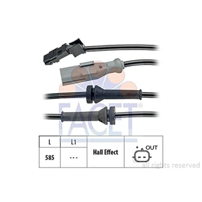 Imagen de FACET 21.0144 Sensor de ABS Made in Italy OE Equivalent 585mm RENAULT: Kangoo II Express, / Grand