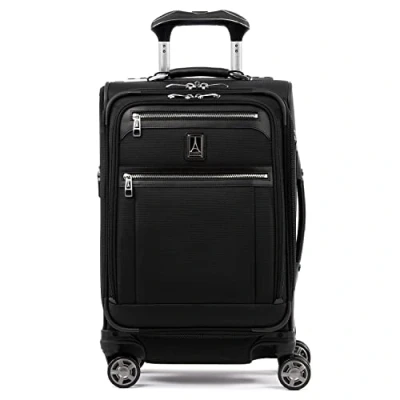 Imagen de Travelpro Platinum Elite Softside Maleta expandible con 8 Ruedas, Puerto USB, se Adapta a portátiles de hasta 15 Pulgadas, Hombres y Mujeres, Business Plus, Negro (Shadow), Carry On 20 Inch,