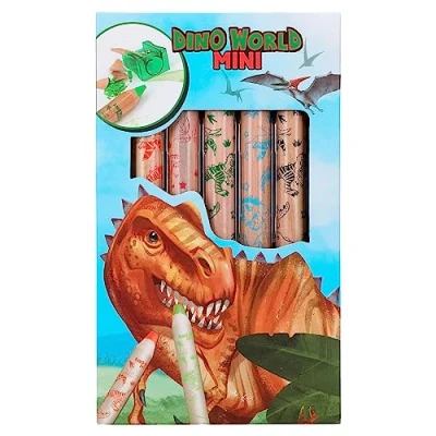 Imagen de Depesche 12180 Dino World Mini lápices de Colores Dino, 5 Gruesos Incl. sacapuntas