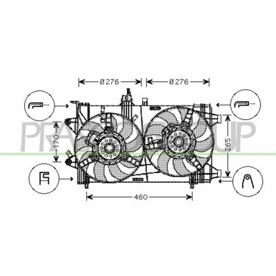 Imagen de PRASCO FT340F005 Ventilador de Radiador 276 120 160 FIAT: Punto II Hatchback