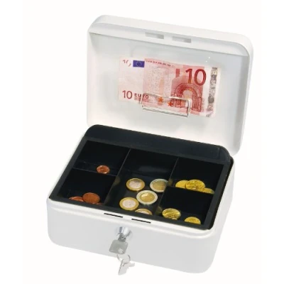 Imagen de Wedo 14520 Caja para dinero (20 x 16 9 cm, 5 compartimentos), color blanco
