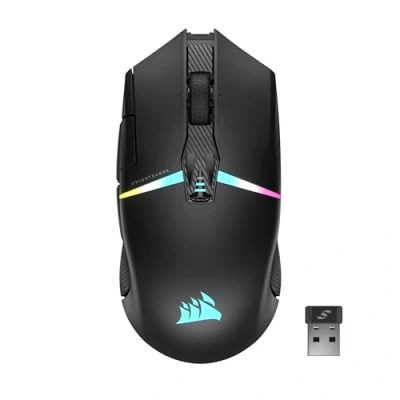 Imagen de Corsair NIGHTSABRE WIRELESS RGB FPS/MOBA Ratón para Juegos 26,000 DPI 11 Botones Programables Batería Hasta 100hrs Compatible con iCUE PC, PS5, PS4, Xbox Negro