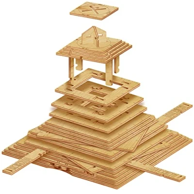 Imagen de ESC Welt Quest Pyramid Constructor Puzle 3D para Adultos y Adolescentes Juego de Rompecabezas Madera 3 en 1 Idea Regalo Caja Pascua Maqueta