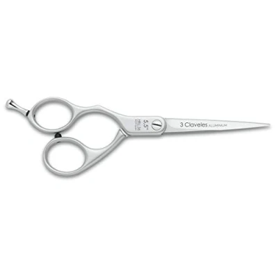 Imagen de 3 Claveles Duraluminio Tijeras Para El Cabello De Corte Zurdos (5.5&quot;), Left, Acero Inox, Tijera Peluquero, Filo Suave, Mango Ligero, color Brillo, 14 cm