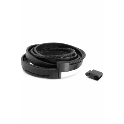 Imagen de Akitsune Dark Matter Correa de Piel sintética Cierre magnético Acero Inoxidable Incluido. Trenzado Hombres Pulsera Mujer Hermosa Joyero, One Size,
