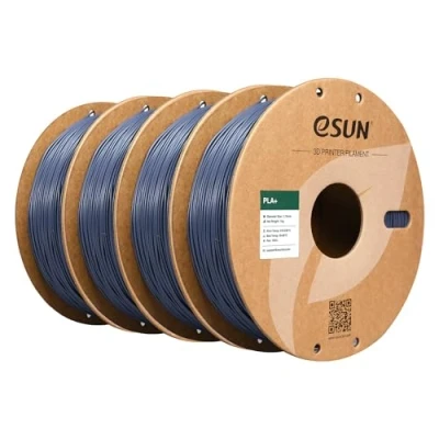 Imagen de eSUN Filamento PLA+ 1.75mm, Mejorado Tenacidad Impresora 3D PLA Plus, Precisión Dimensional +/ 0.03mm, 1KG por Carrete, 4 Carretes para Impresoras, Gris*4
