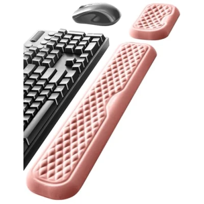 Imagen de Vaydeer Reposamuñecas para teclado y mouse, almohadilla ergonómica de soporte muñeca computadora, cojín brazo espuma viscoelástica suave escritorio, mano palma, oficina, laptop,