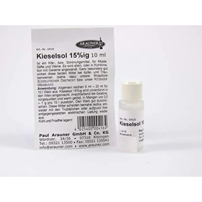 Imagen de Kieselsol Arauner Clarifier 15 % Líquido para clarificar Vino, zumos y Cerveza, 10 ml