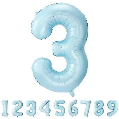 Imagen de Globos de Cumpleãnos 3 Azul,101 CM Globo Numeros Gigantes Grandes Decoracion,Globo Numero 3,Globos Niño Niña Adultos,Vuelan con Helio
