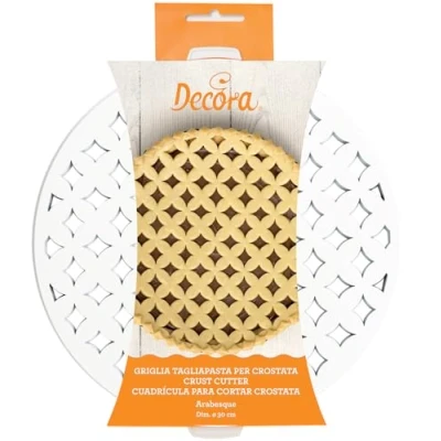 Imagen de DECORA, 0215800 Rejilla Cortapastas para Tartas con Diseño Patentado, Hecha de Plástico, Ideal Crear Rápidamente la Decoración Arabesque Tarta, Diámetro Ø 30 cm