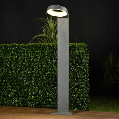 Imagen de LED Lámpara para exterior &#039;Jarka&#039; (Moderno) en Gris hecho de Aluminio (90 llamas,) Lucande iluminación senderos, baliza, farola
