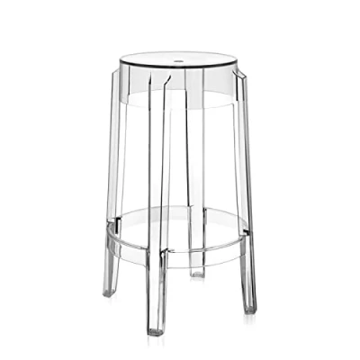 Imagen de Kartell Charles Ghost, Taburete Large, 75 x 46 29 cm, Cristal, Set de 2