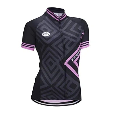 Imagen de Manga Corta Ciclismo MTB Maillot para Mujer, Jersey Ropa Transpirable Deportes al Aire Libre Ciclo Bicicleta (Flor Negra, S)