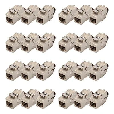 Imagen de Digitus Módulo Keystone Cat 6A Apantallado 24 Unidades RJ45 Diseñable 500 MHz 10GBase T Clip metálico Sin Herramientas