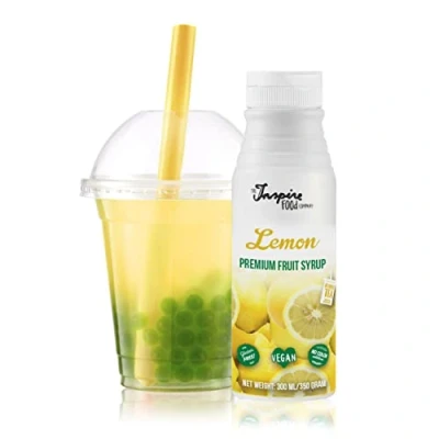 Imagen de The Inspire Food Company Sirope de Frutas para Bubble Tea 300ml Limón Sin colorantes artificiales 100% Vegano y Gluten