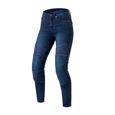 Imagen de OZONE Moto Agness II Lady Pantalones Vaqueros de Mujer Forro Fibra Aramida Protectores Rodilla Nivel 2 Bolsillos para Cadera y Coxis Slim Fit