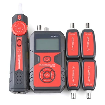 Imagen de Comprobador de longitud cable red NF 858C, localizador línea RJ11 RJ45 BNC