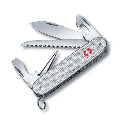 Imagen de Victorinox Farmer Alox, 93 Navaja multiusos suiza, mm, Diseño Acanalado color Plata