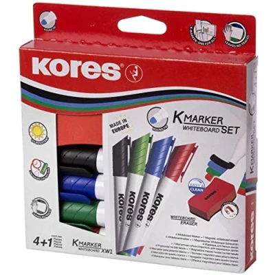 Imagen de Kores Borrador magnético para pizarra blanca, 110 x 55 20 mm (juego de marcadores blancos)