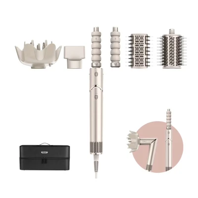 Imagen de Shark FlexStyle Secador de pelo y moldeador, 5 en 1, rizador automático, cepillo alisador, redondo, concentrador, difusor, estuche, sin daño por calor, champagne, HD446SLEU