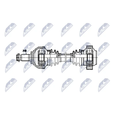 Imagen de NTY NPW BM 222 Árbol de Transmisión Eje trasero izquierda, trasero, derecha 649mm automática